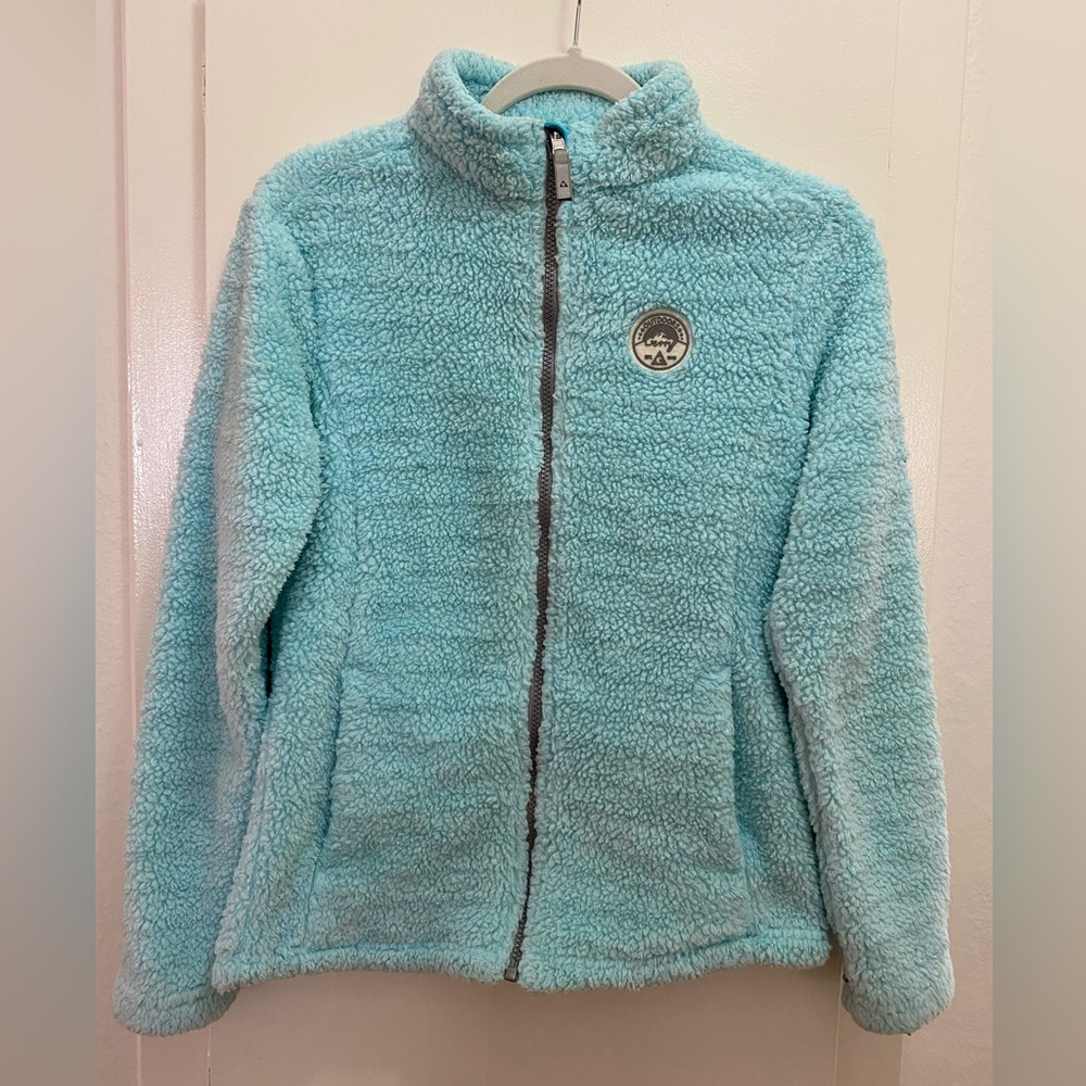 NWOT Gerry Fleece Jacket Girls Aqua Blue size 14/16 Ourdoor